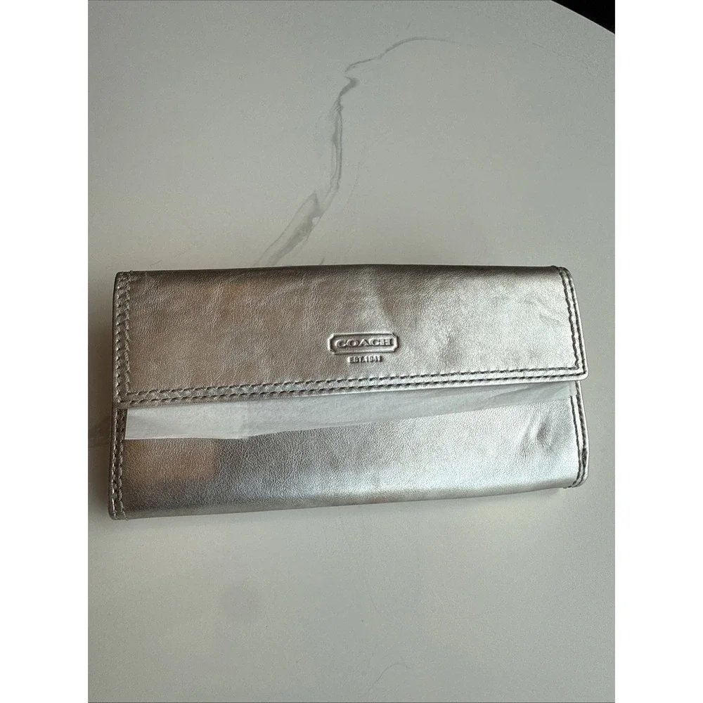 Vintage Coach Metallic Slim Carly Hobo Bag & Slim Envelope Wall #11872 #41365